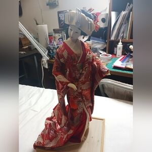 Vintage 17 Inch Tall Geisha Doll